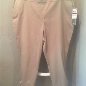 3/$15 Elastic stretch khaki pants with gold metal